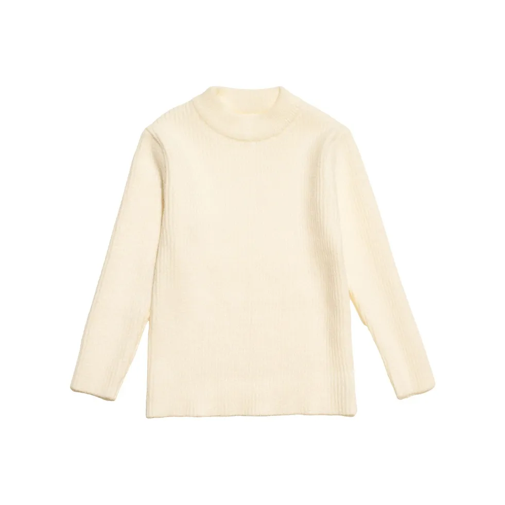 Chiaus Девочки Однотонный Свитер Осенний Зимний Толстый Флис Одежда для Малышей