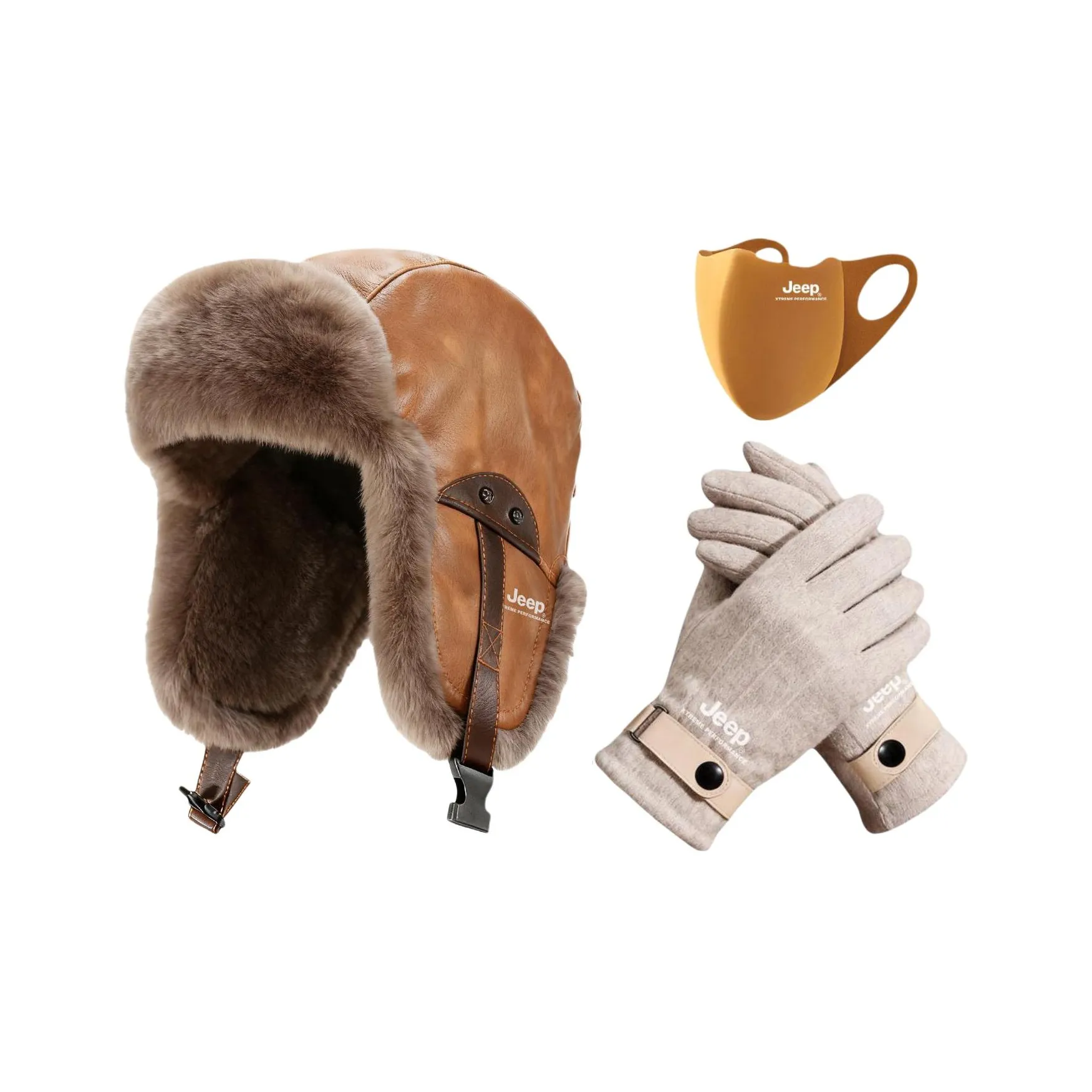 Jeep Кожаный Шляпа-ушанка Унисекс