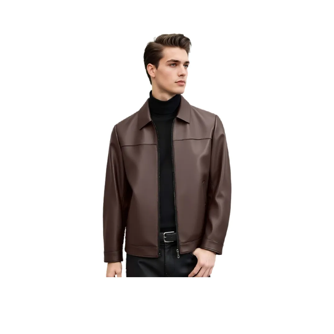 Kaiser Коричневый Мужская Кожаная Куртка