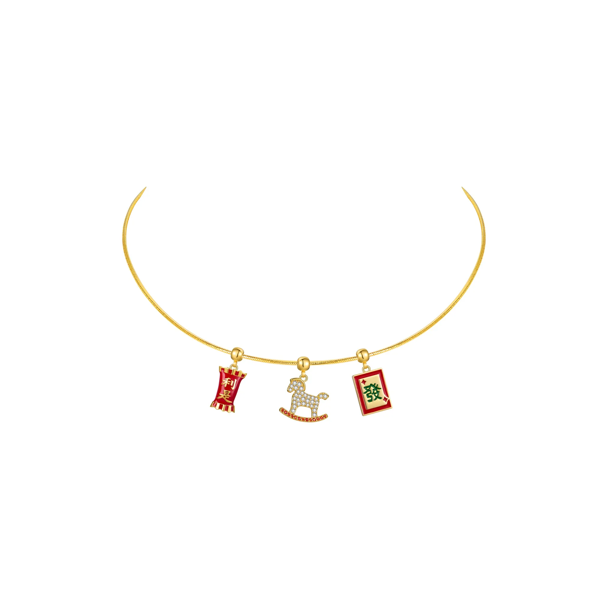 ZEGL Медное покрытие ожерелья из 14К золота женские