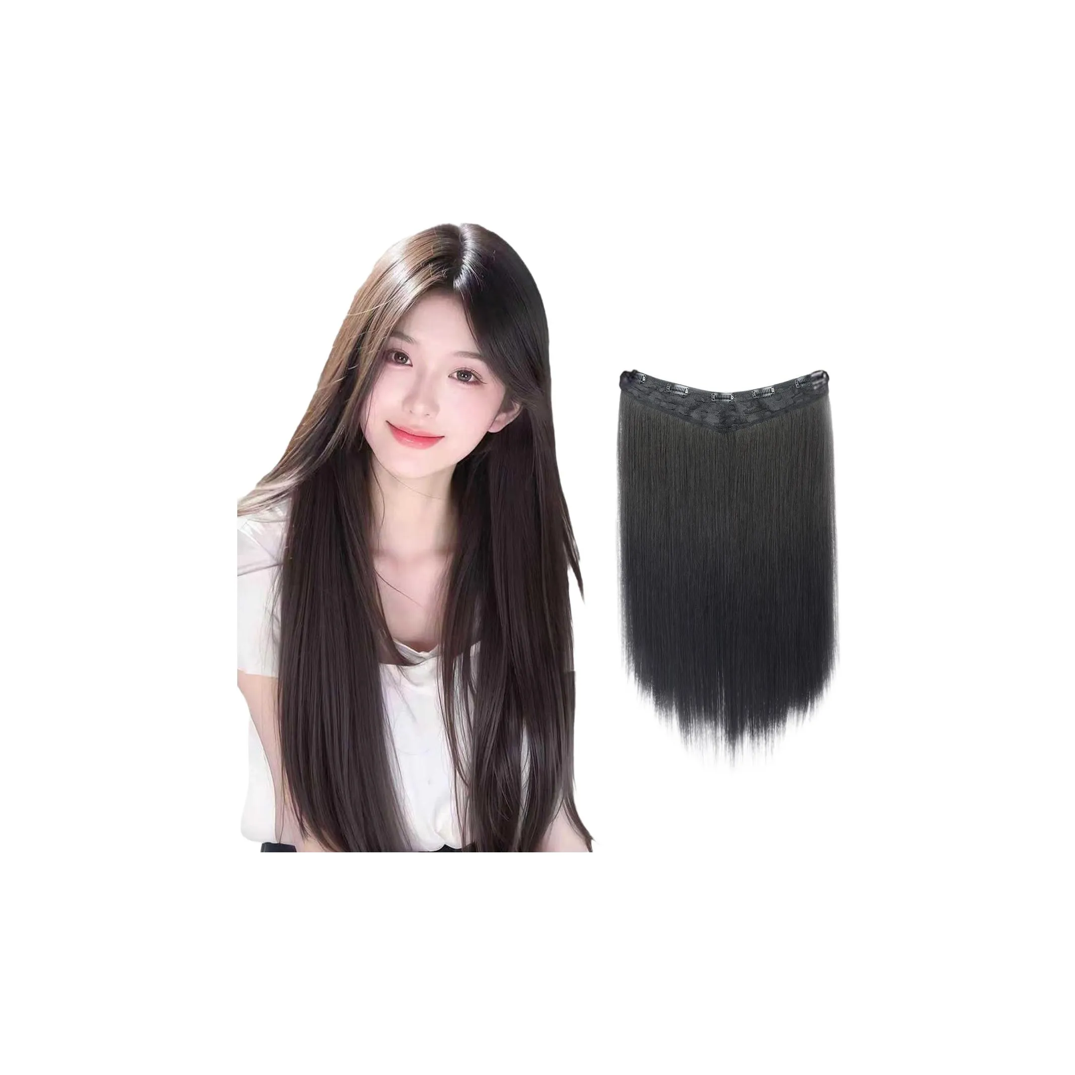 YUNQING Ван-Пис Длинные Прямые Волосы Расческа Парик для Женщин с Протеиновым Волоконном Штифтом