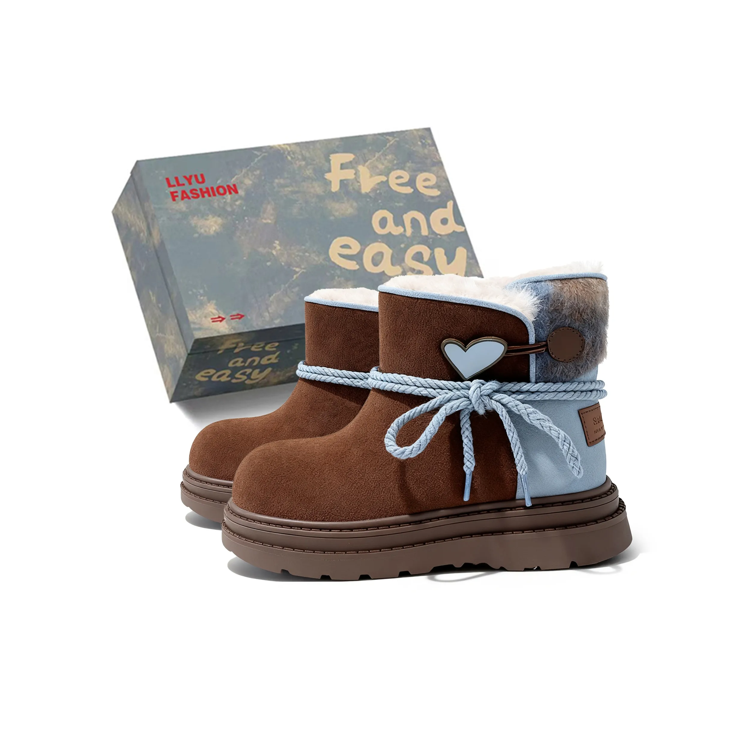 Happy Fish Термический Увеличивающий Высоту Устойчивый к Износу Противоскользящий Короткий Снегокат Женские