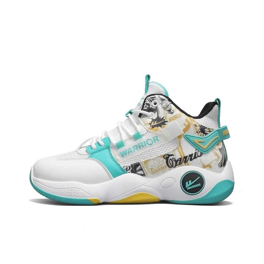 Warrior Винтажные баскетбольные кроссовки High Top Белый Зеленый Мужской