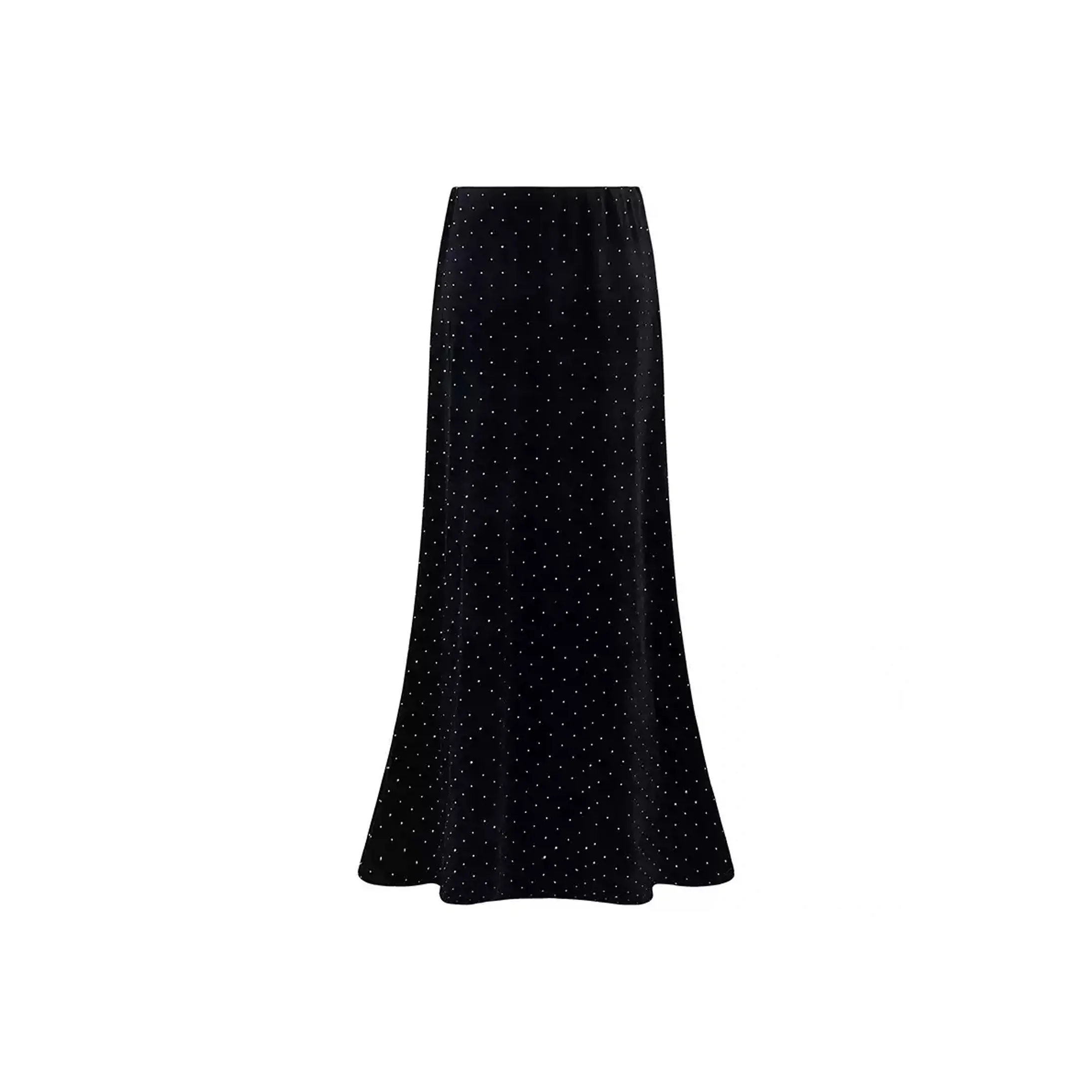 Wbwq Черный флис с подкладкой Женская повседневная длинная юбка