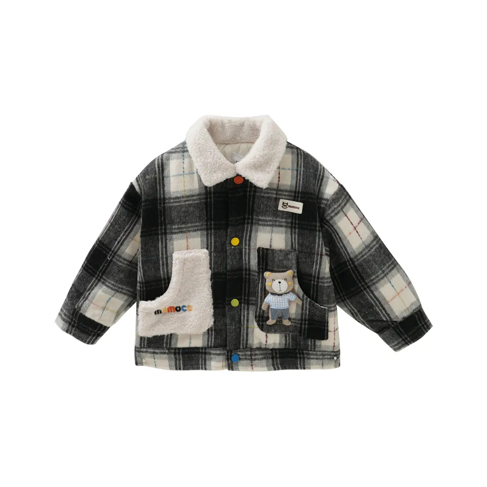 MAMIMAKA Большой Черный Белый Клетка Детские Утеплённые Куртки