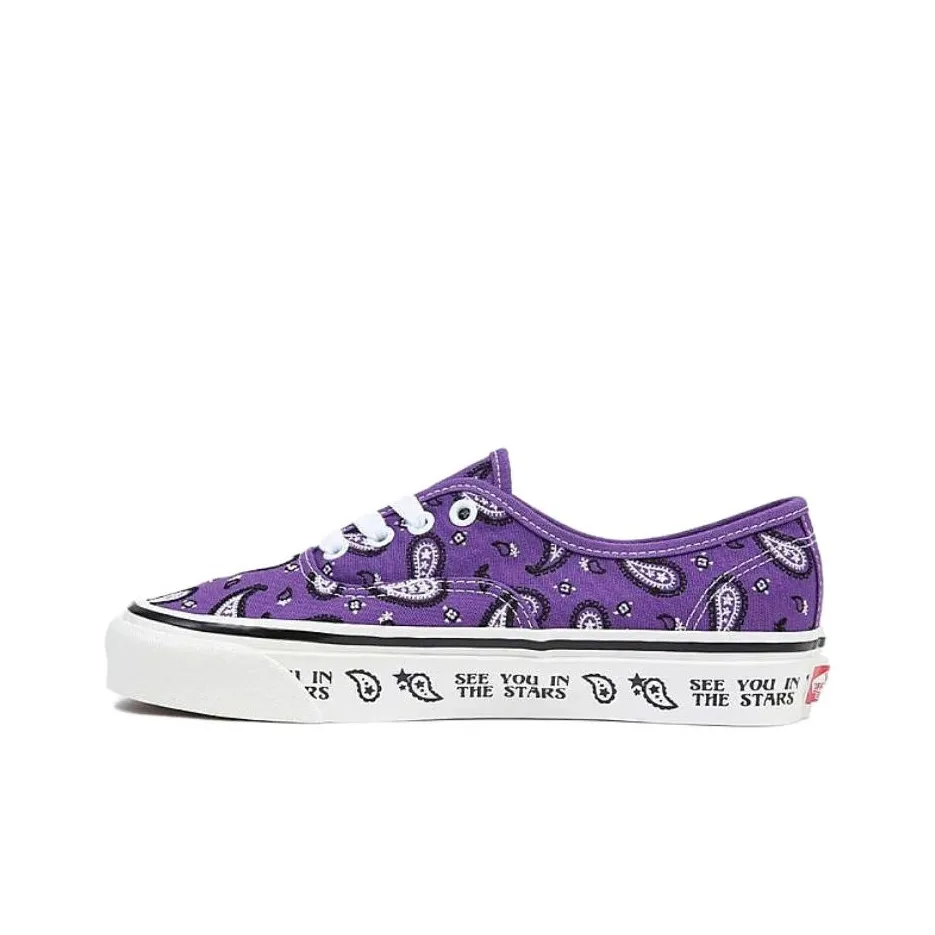 VANS Authentic 44 DX 44 DX Износостойкий и Легкий Низкий Топ Скейтборд Кроссовки Унисекс Фиолетовый Белый