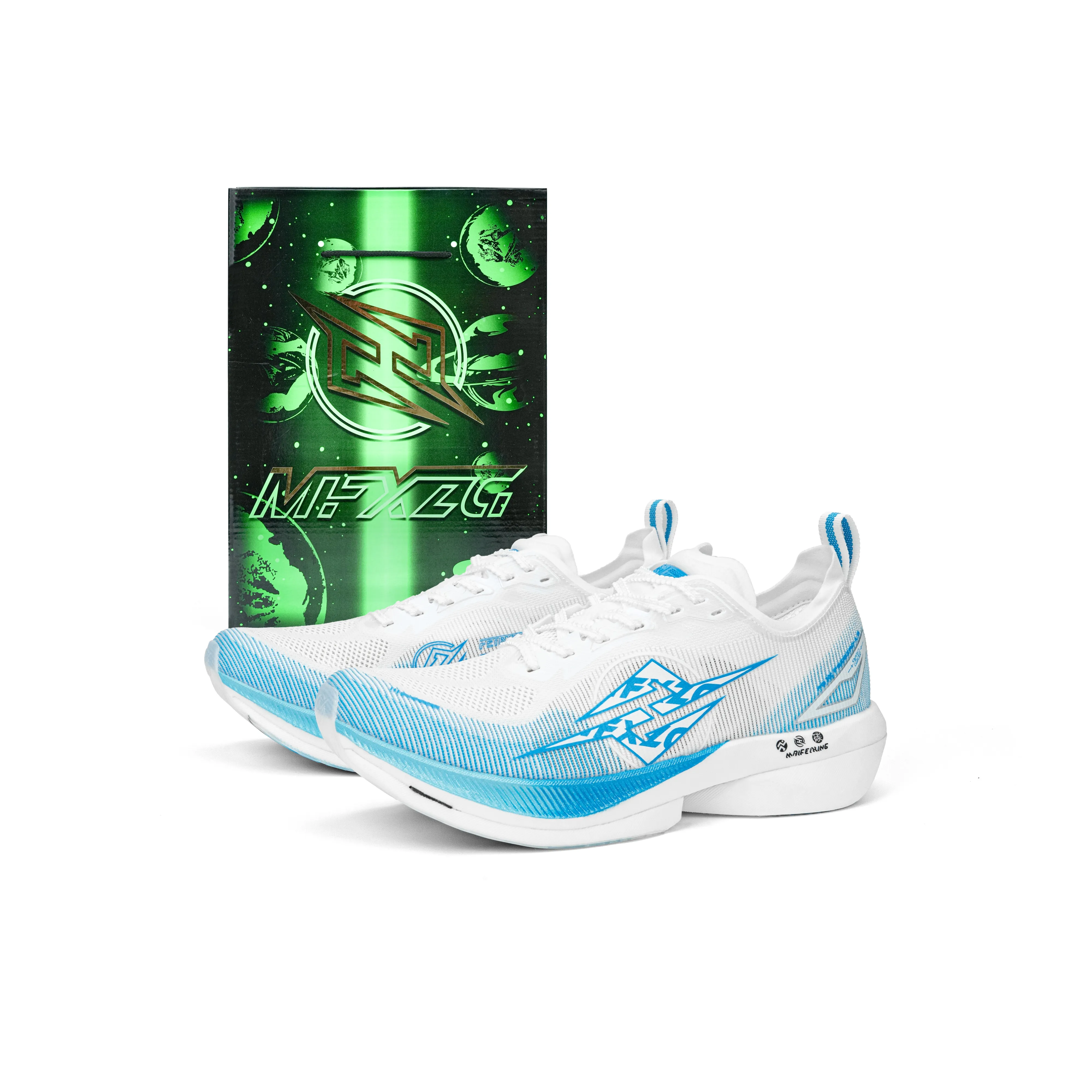 MAIFEIXING Дышащий Anti Rollover Низкий Топ Бег на длинные дистанции Марафон Беговые кроссовки Унисекс Белый Синий