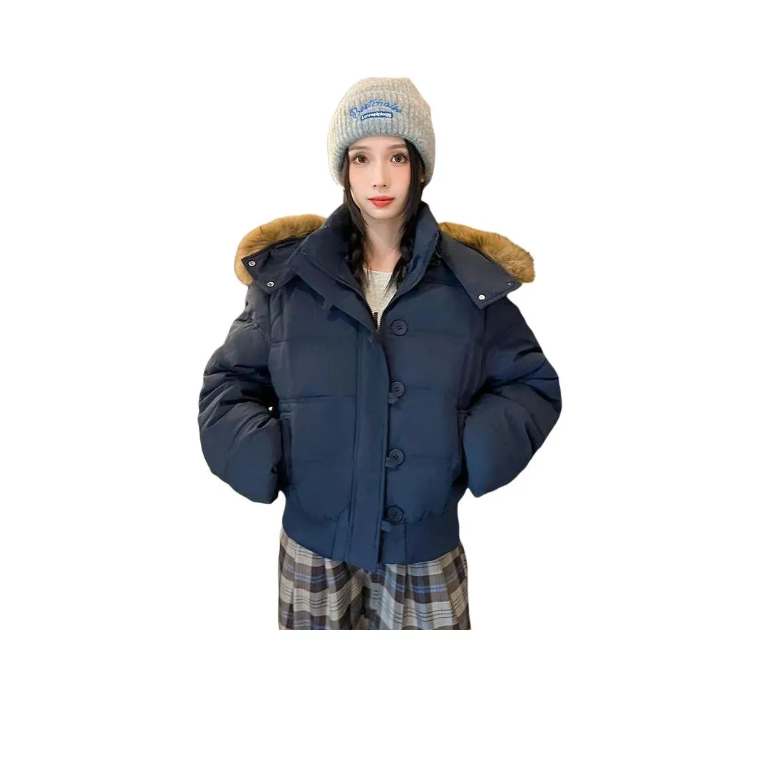 GUOZHEN Темно-синий синий женский пуховик