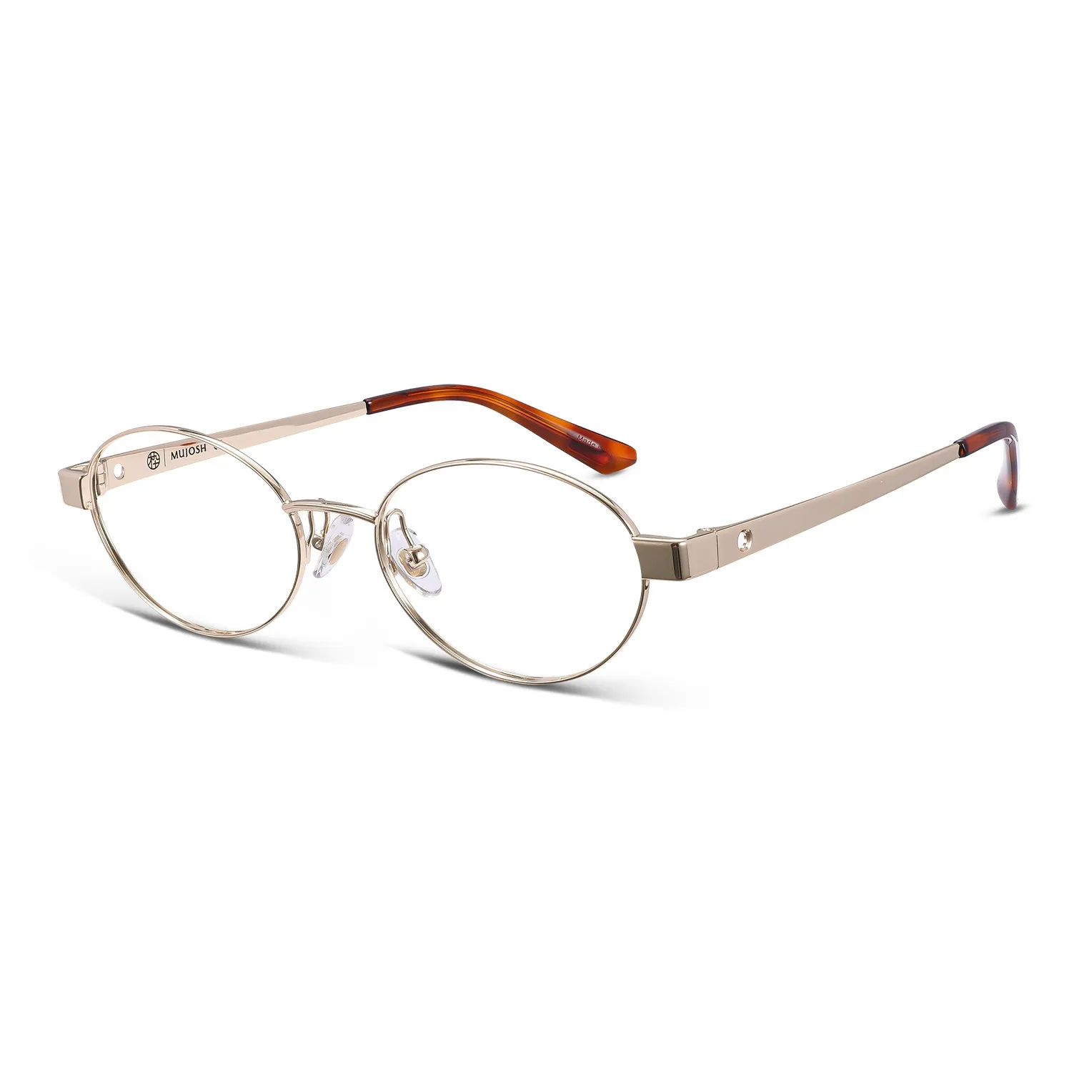 MUJOSH Металл Овал Элегантный Высокий Конец Стиль "Старые деньги" Очки с диоптриями с золотым обрамлением Унисекс Золотой