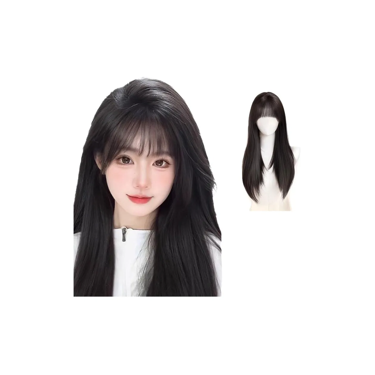 TIANKONGSHU EFFORTLESS Элегантность Перука Наращивание волос Ленты Человеческие волосы Длинные Прямые волосы