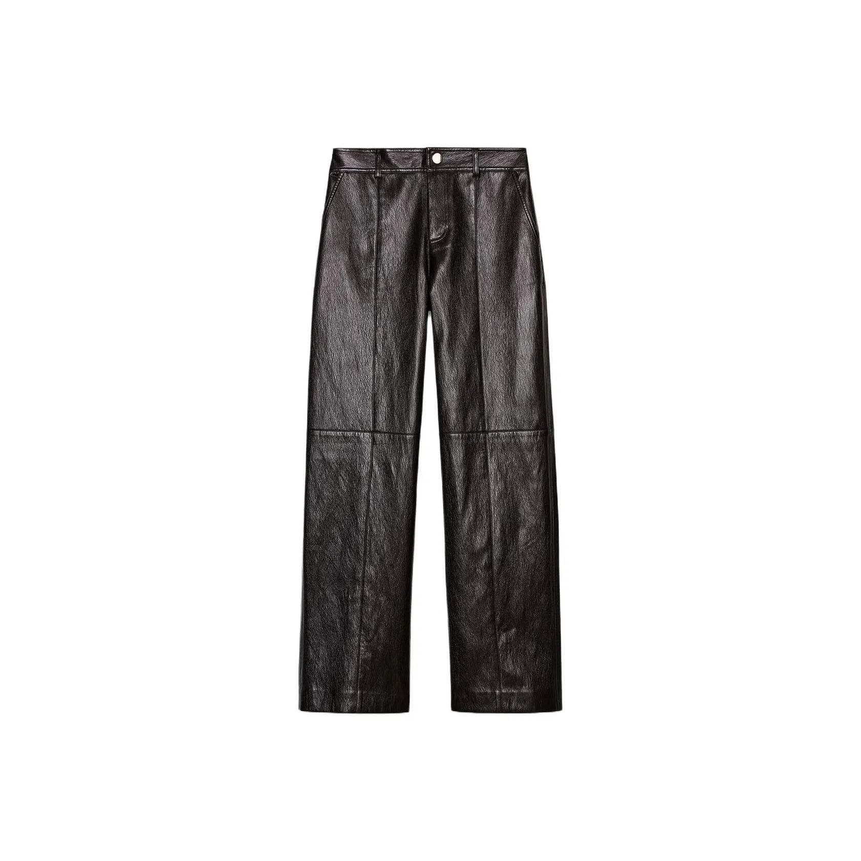 ZARA Коричневые Женские Кожаные Штаны