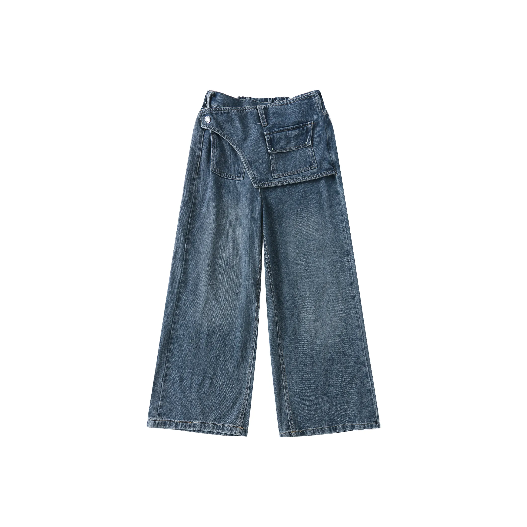 Meter Джинсы Осенние и Зимние Передняя часть Flare Широкие Брюки