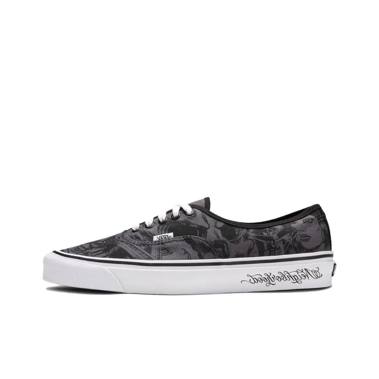 NEIGHBORHOOD X MR. Мультяшный x Vans Authentic 44 DX Устойчивые к истиранию Низкие Кроссовки для скейтбординга Унисекс Черный Серый