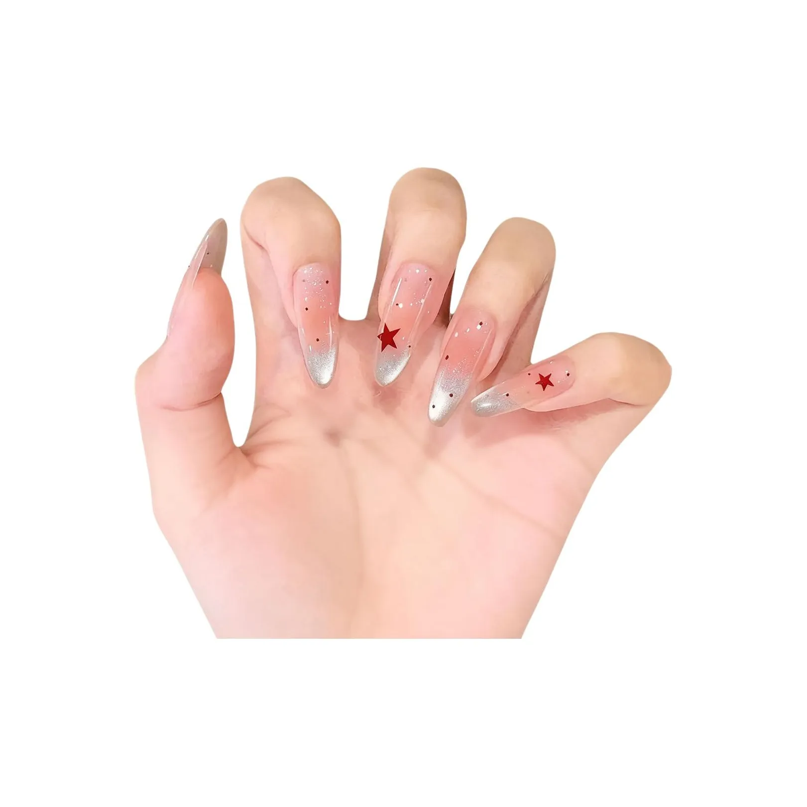 T Z Кошачий глаз Кожа Ухаживающий Pure Элегантность Premium Soft Наращивание ногтей Овал Длинный Однотонный Телесный Гороховый узор