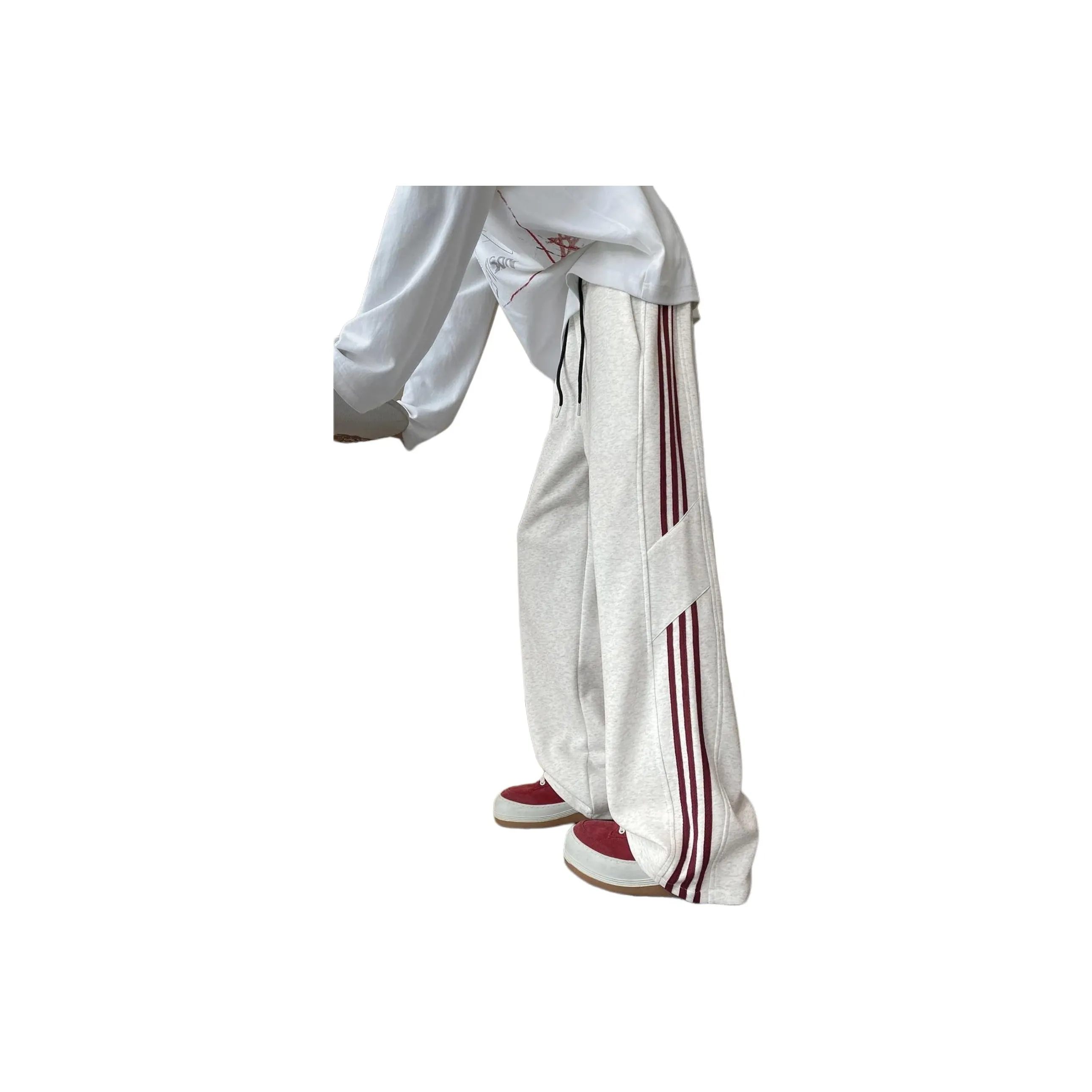 SKBO Белый Серый Красный Унисекс Повседневные Штаны