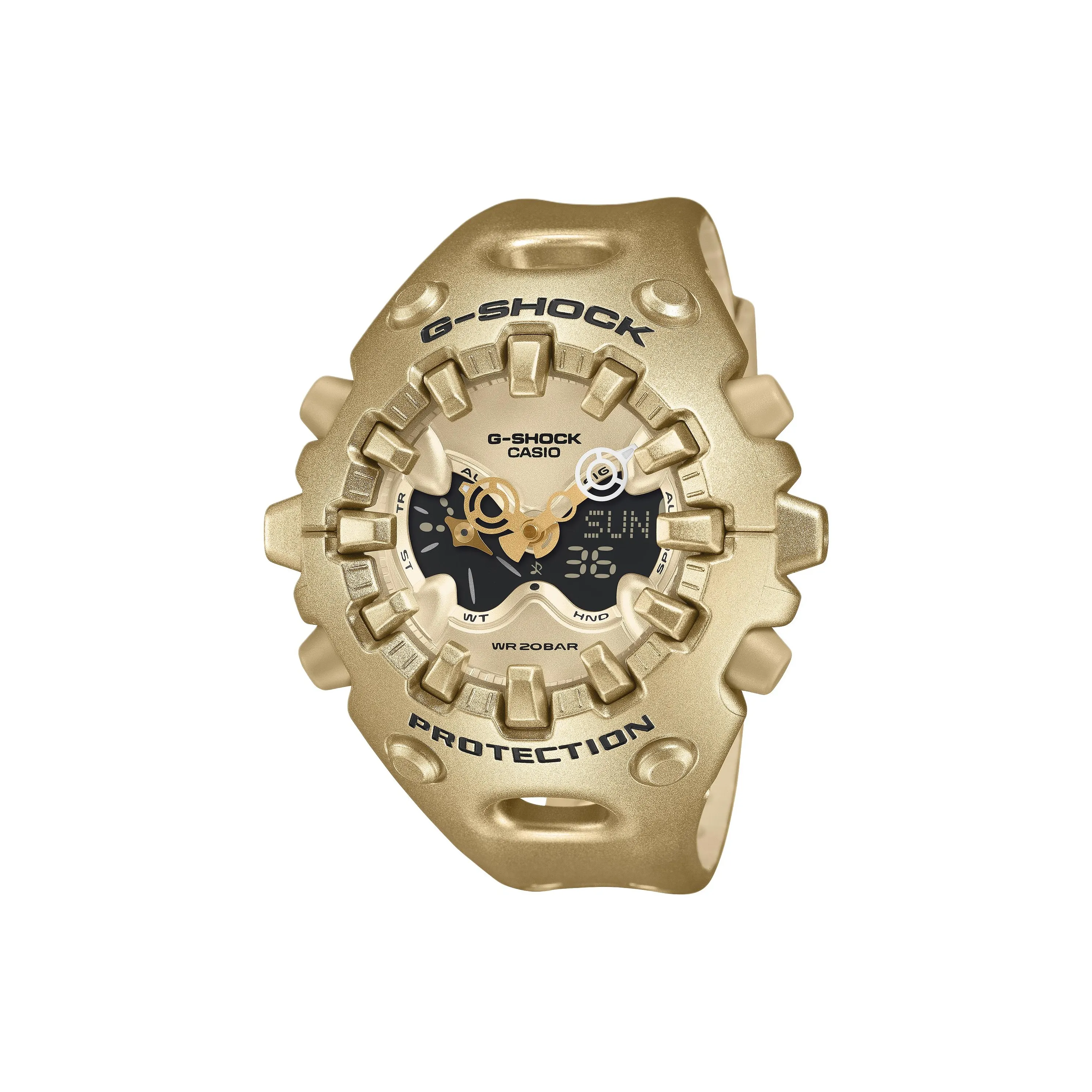 CASIO GA V01 Collection Кварцевый механизм Смольный ремешок Часы унисекс Золотой циферблат