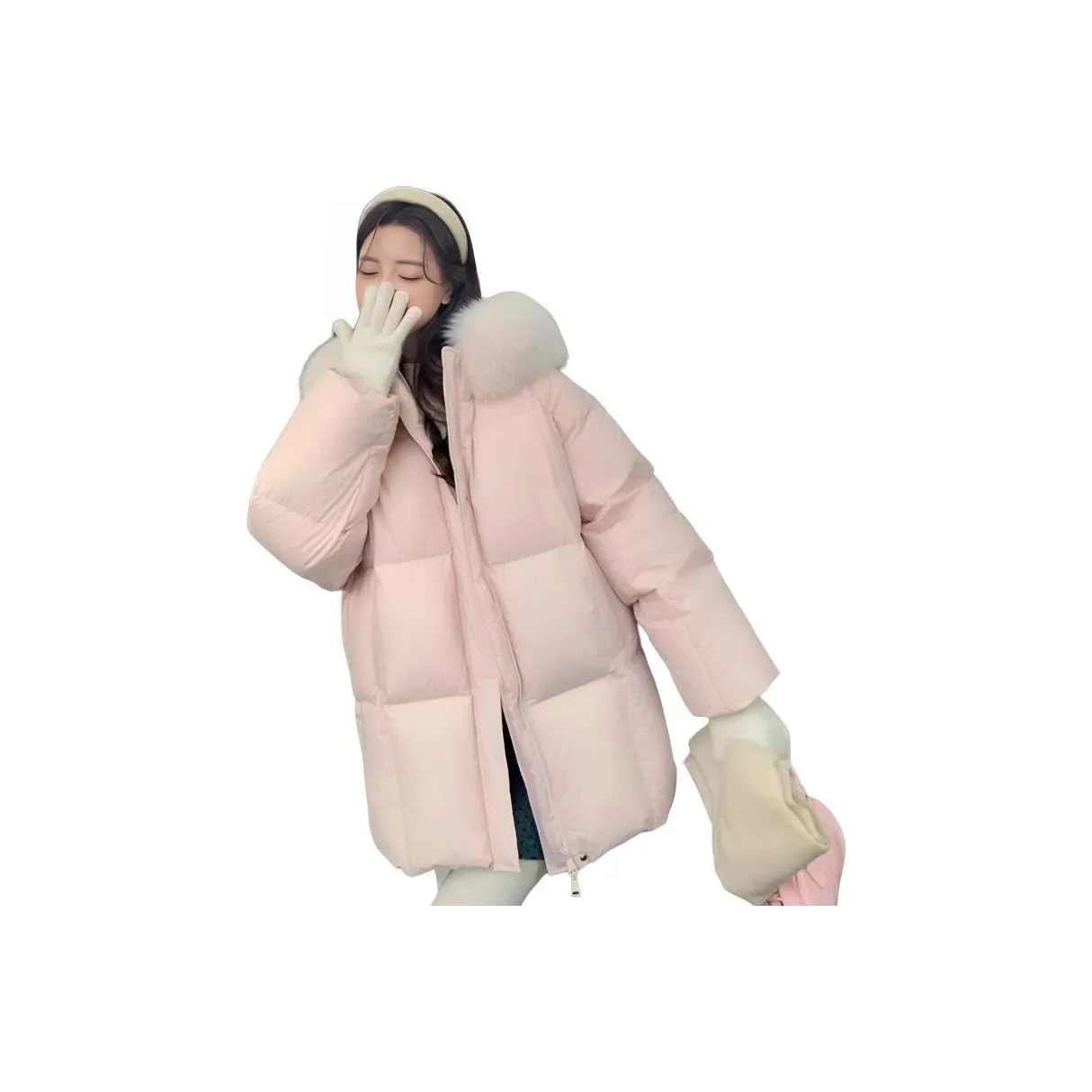 YOUSEKOO Розовый Женский Пуховик