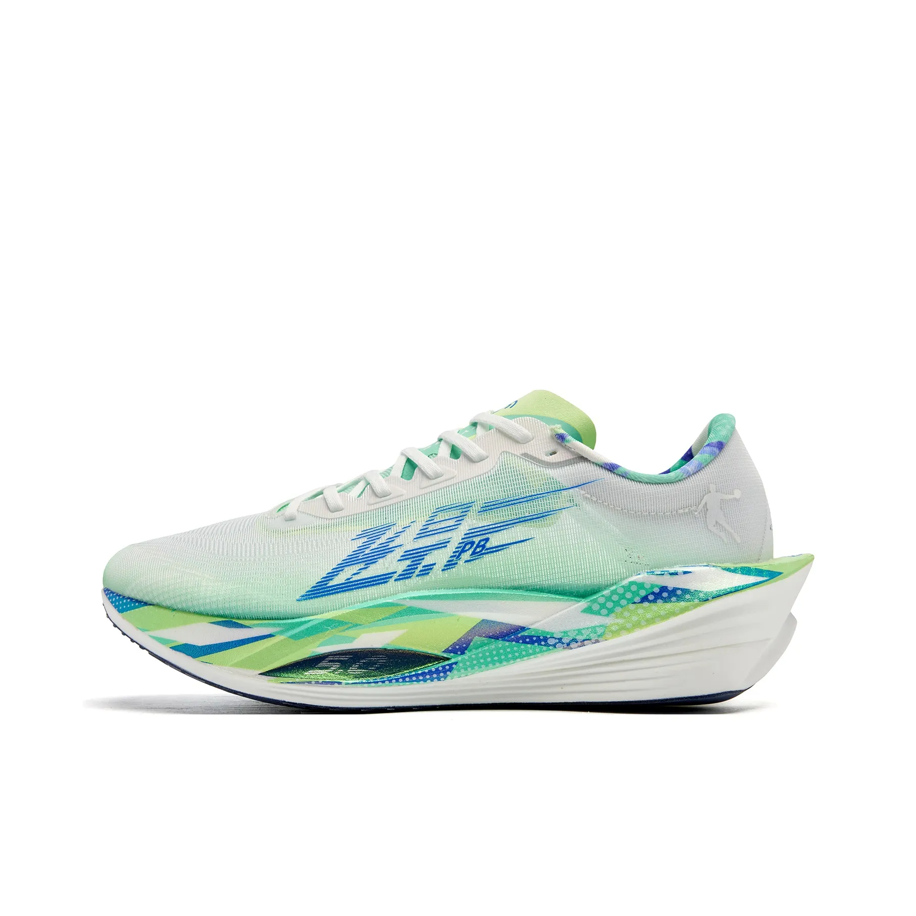 QIAODAN Phantom PB5,0 Амортизаторы Slip-resistant Низкий топ Карбоновая плита Беговые кроссовки для марафона Мужские Белый Зеленый