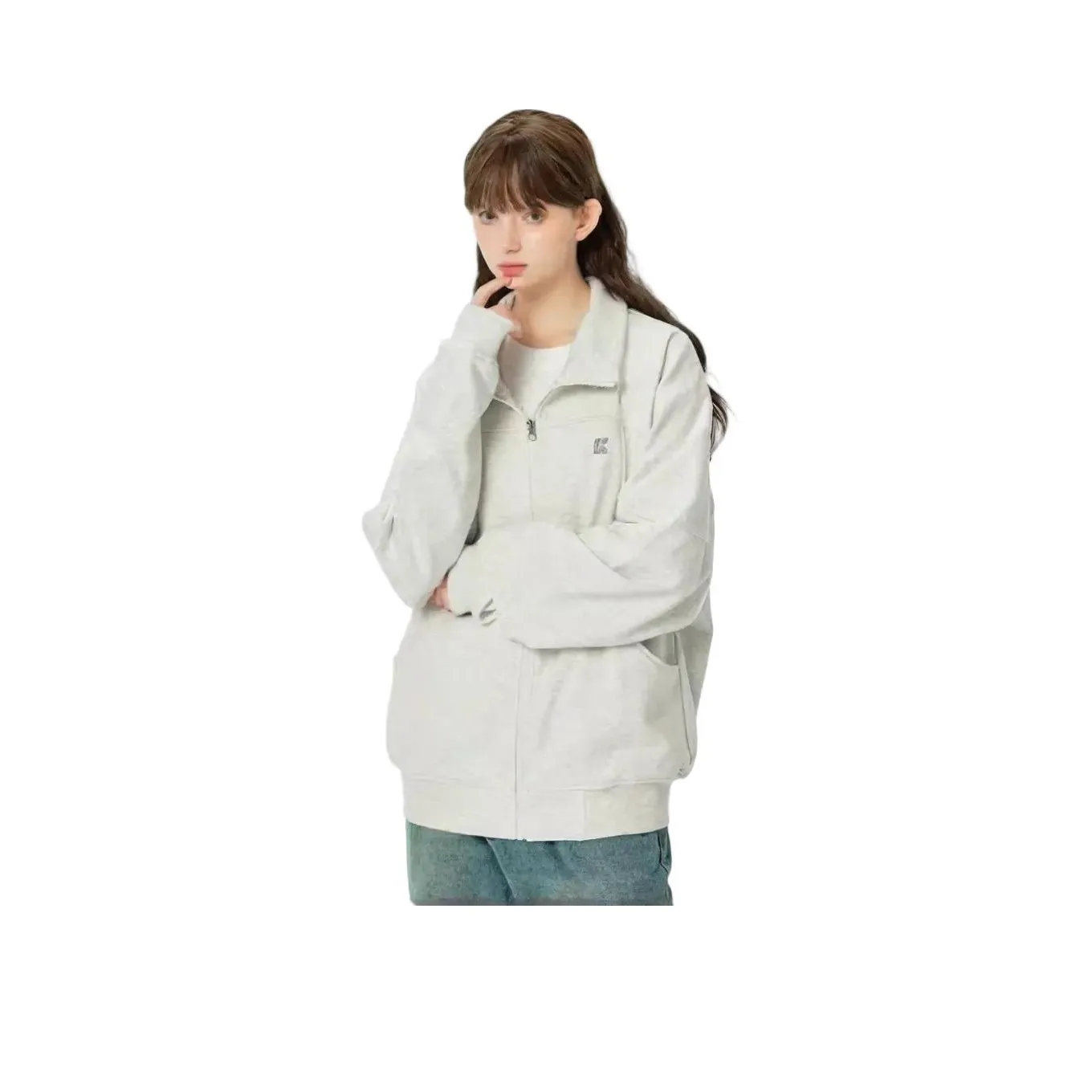 COVER TIME Светло-серый Женский Свитшот