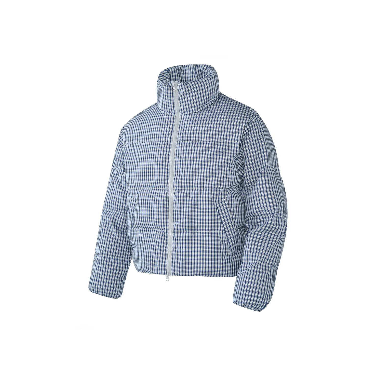 714STREET Синий Клетка Женский Пуховик