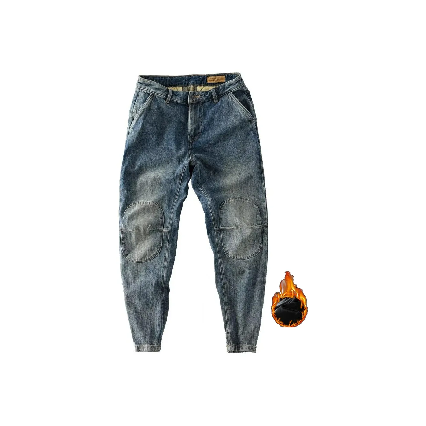 Chisportate Синий Флисовые подкладочные унисекс джинсы