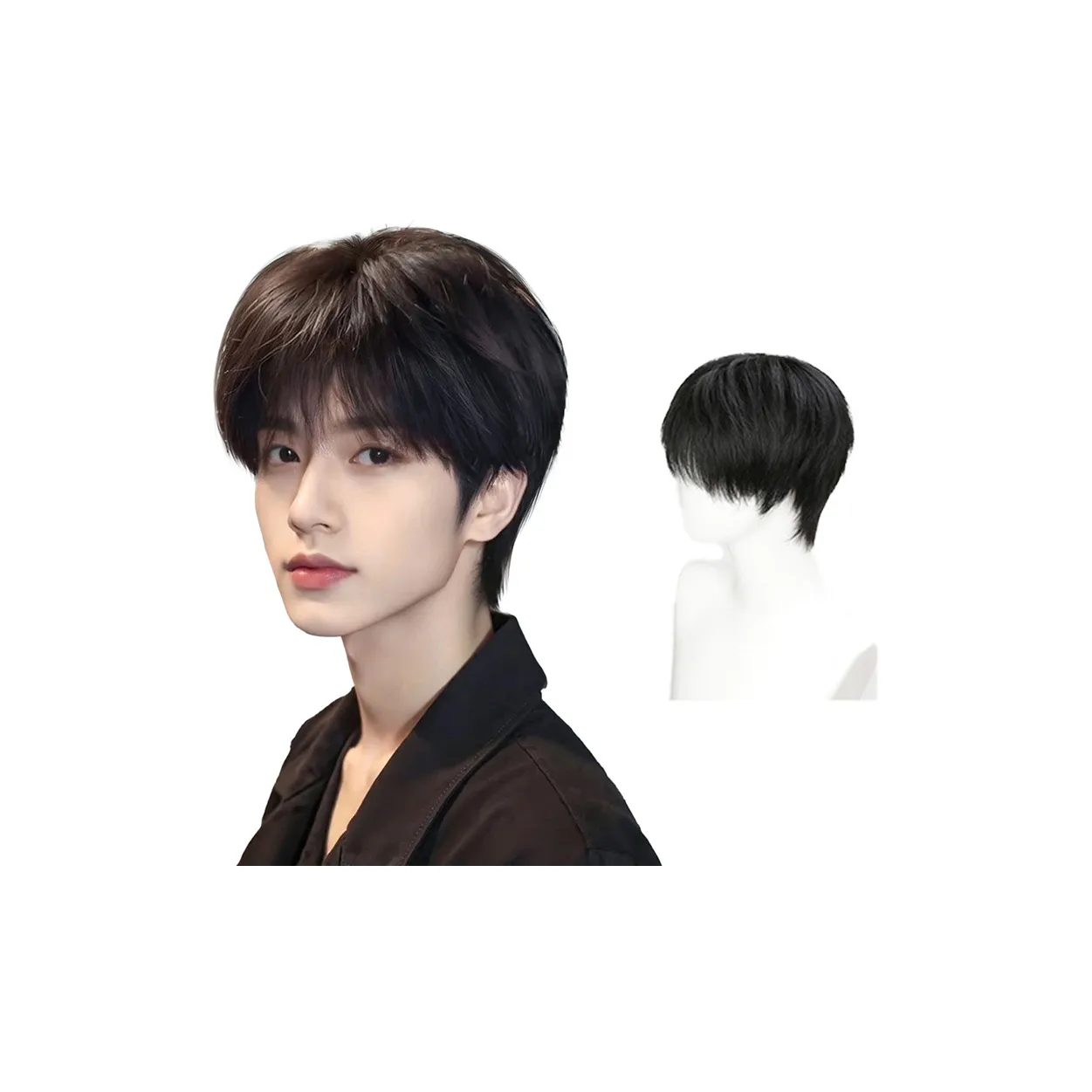 YUNQING Корейский стиль дифференциальный наждачная бумага крышка мужской парик