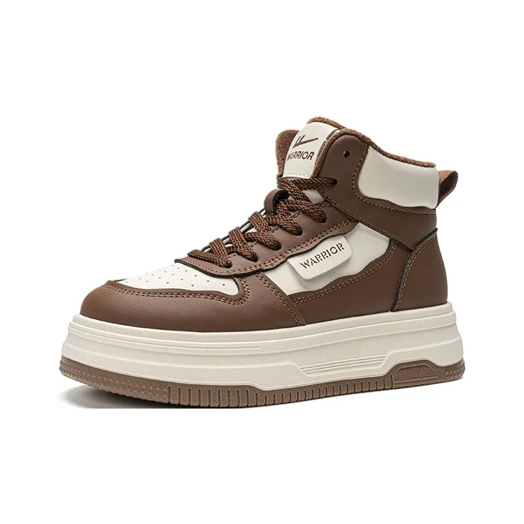 Warrior Теплоизоляционное покрытие увеличивающее высоту устойчивое к истиранию противоскользящее высокие кроссовки для скейтбординга женские коричневый