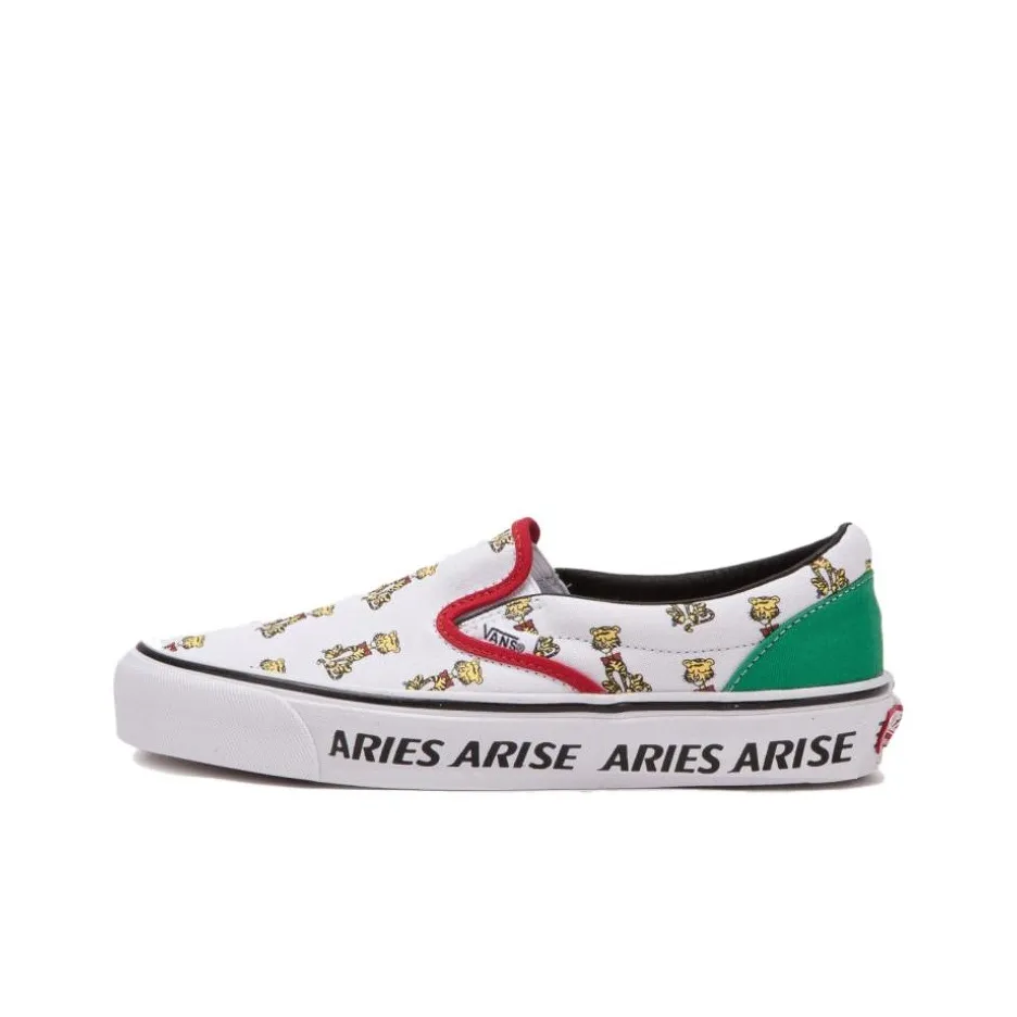 Aries x VANS Легкий Low Топ Скейтборд Кроссовки Унисекс Белый