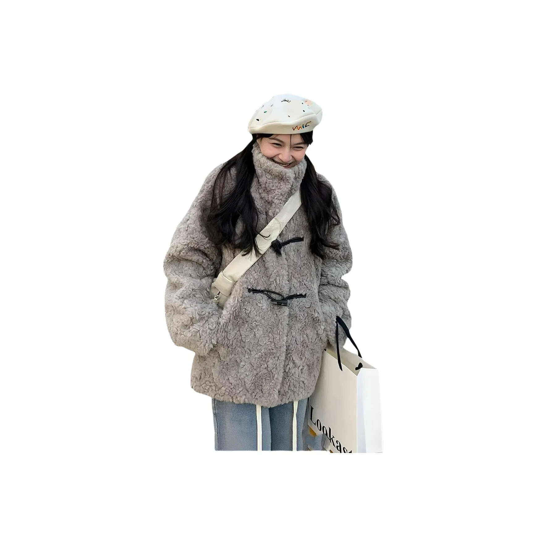 OURUOKE Бархат Feel Пальто Женское