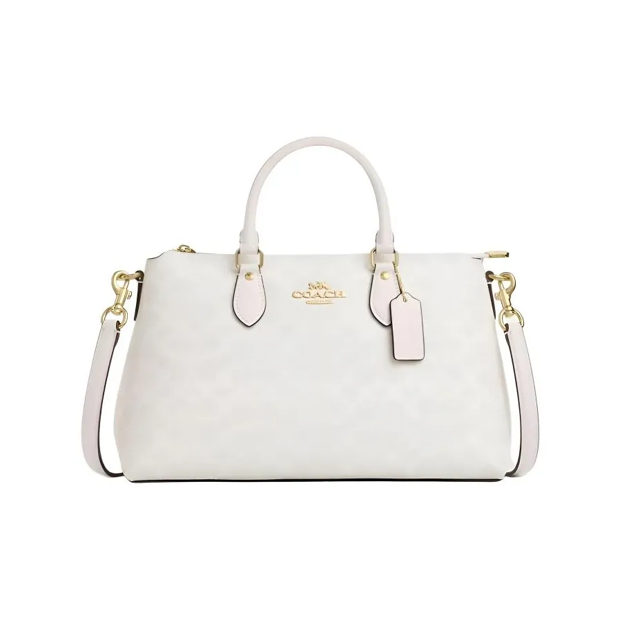 COACH ПВХ Одно Плечо Сумка Большая Женская Мел Белый