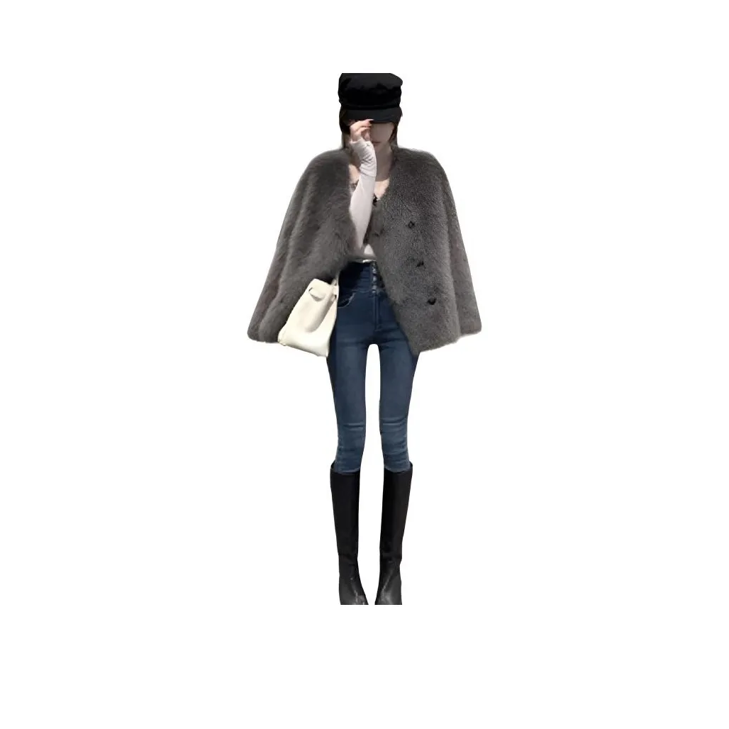 HAPG Мокко Серый Коричневый Женские Меховые изделия