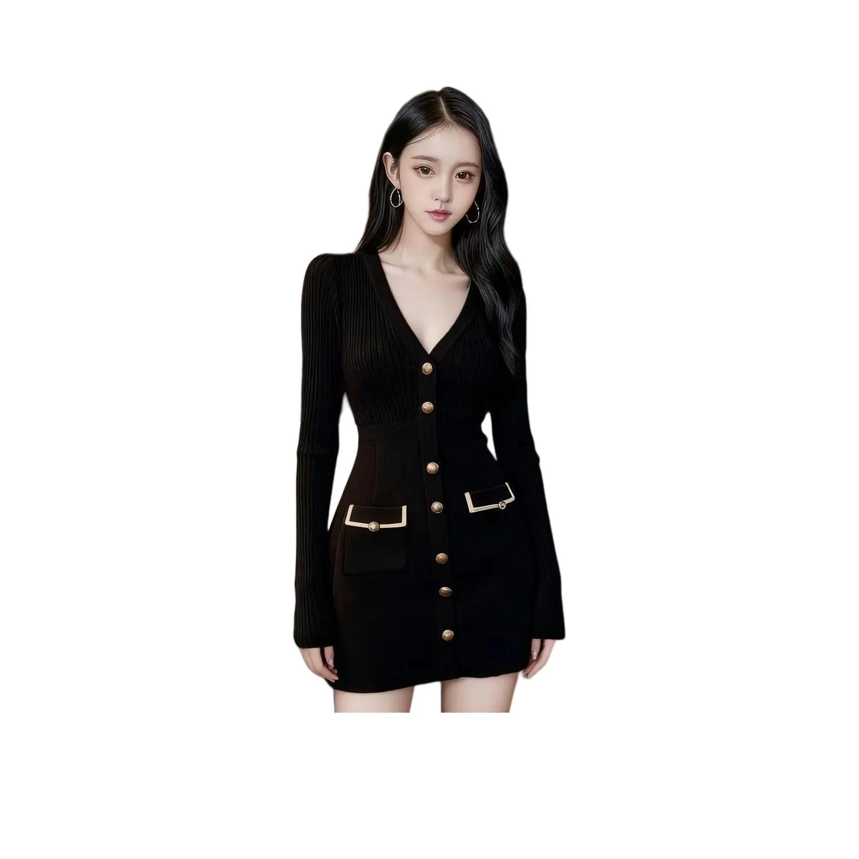 Flowers in water Длинное платье с длинными рукавами женское