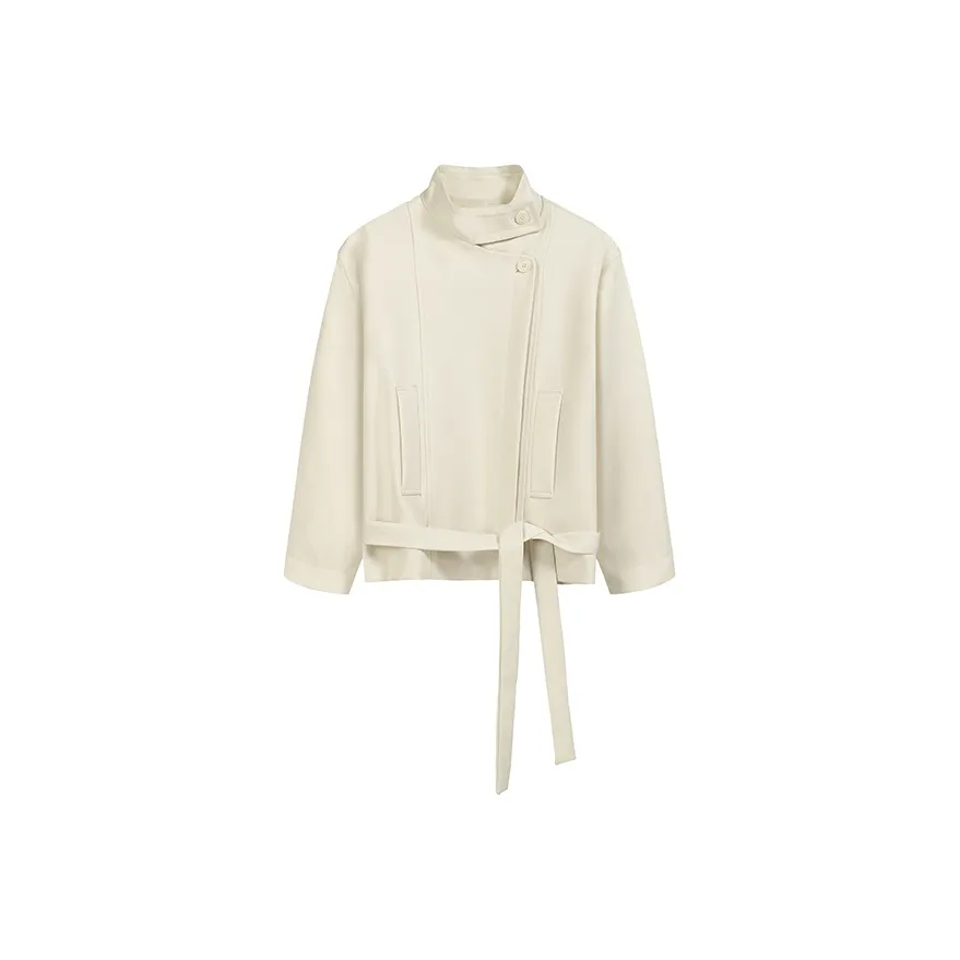 SOIE Абрикос с ремнем женский тренч