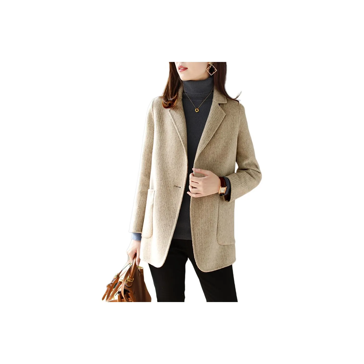 LADYXIEXIE Верблюжий цвет Бесплатно LD Бренд Наклеенный Женские Пальто