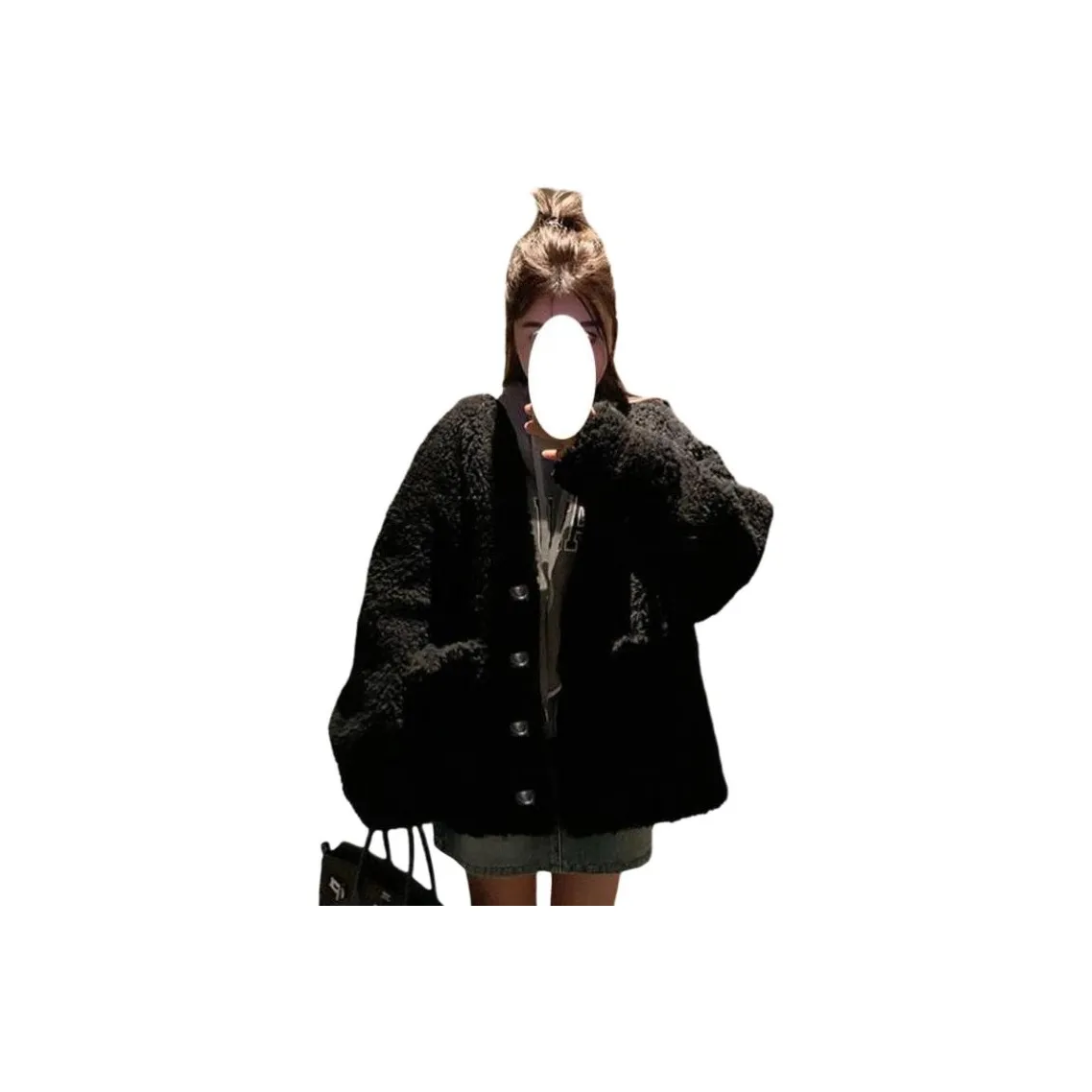 OURUOKE Бархат Feel Пальто Женское