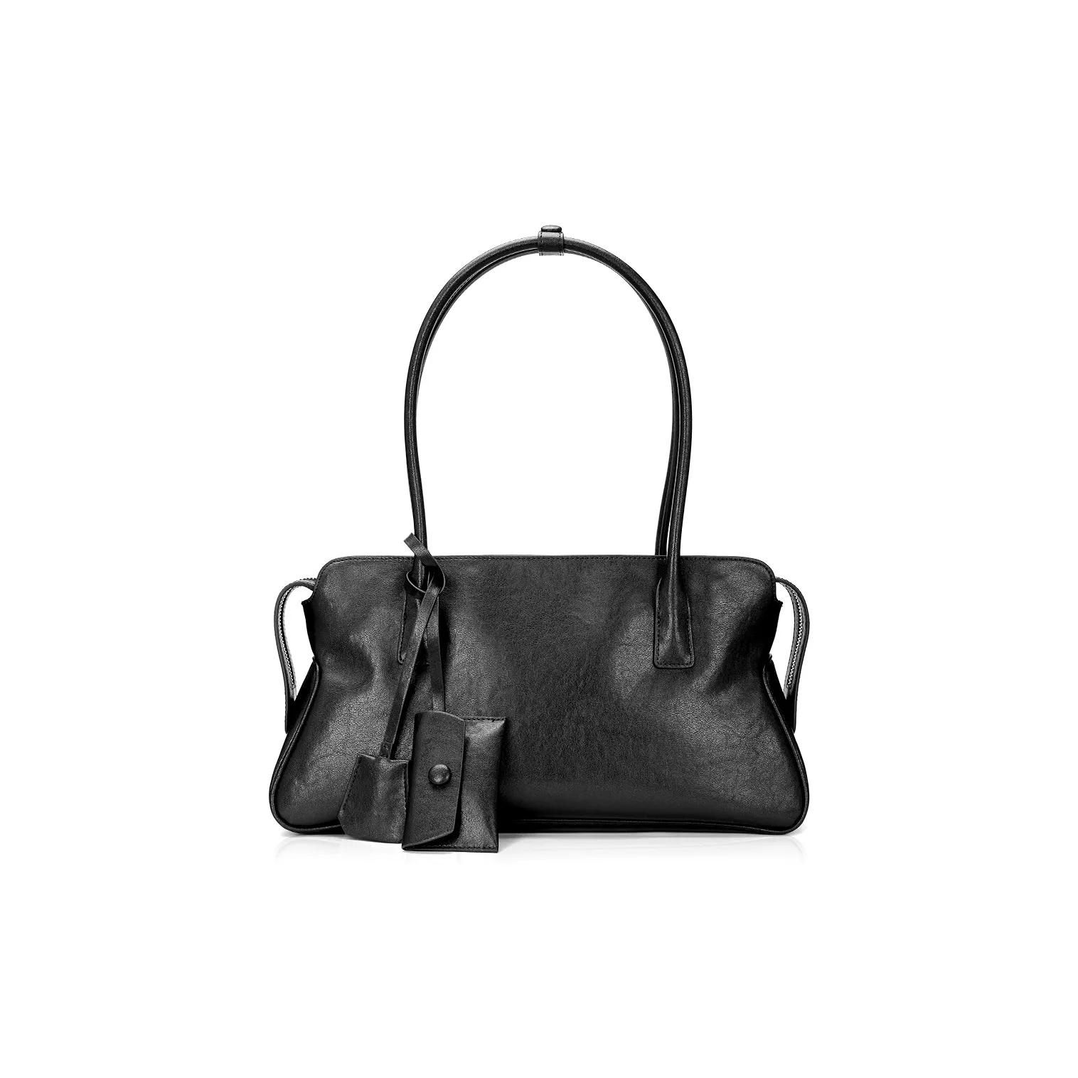 Roberta Di Camerino Растительное дубление Натуральная кожа Сумка на плечо Женская Черная Темно-красная