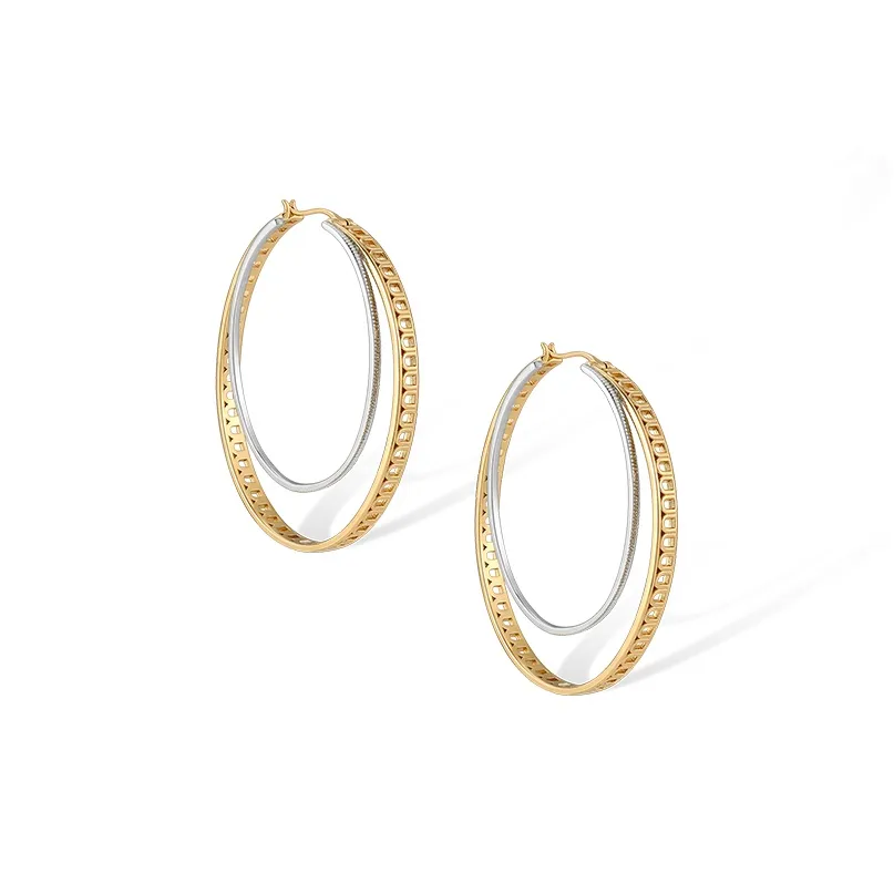 Серьги Retro Chic из латуни с золотым покрытием унисекс