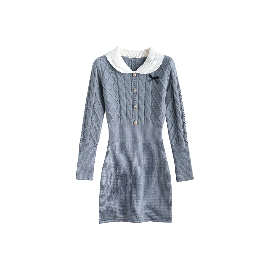 Tonlion Длинное платье с длинными рукавами женское