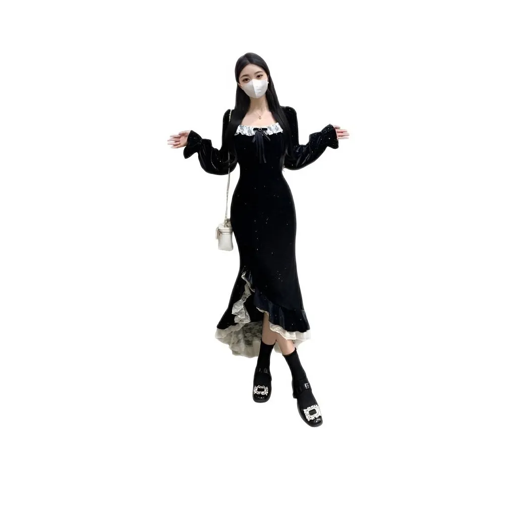 Genius Pooh Длинное платье с длинными рукавами женское