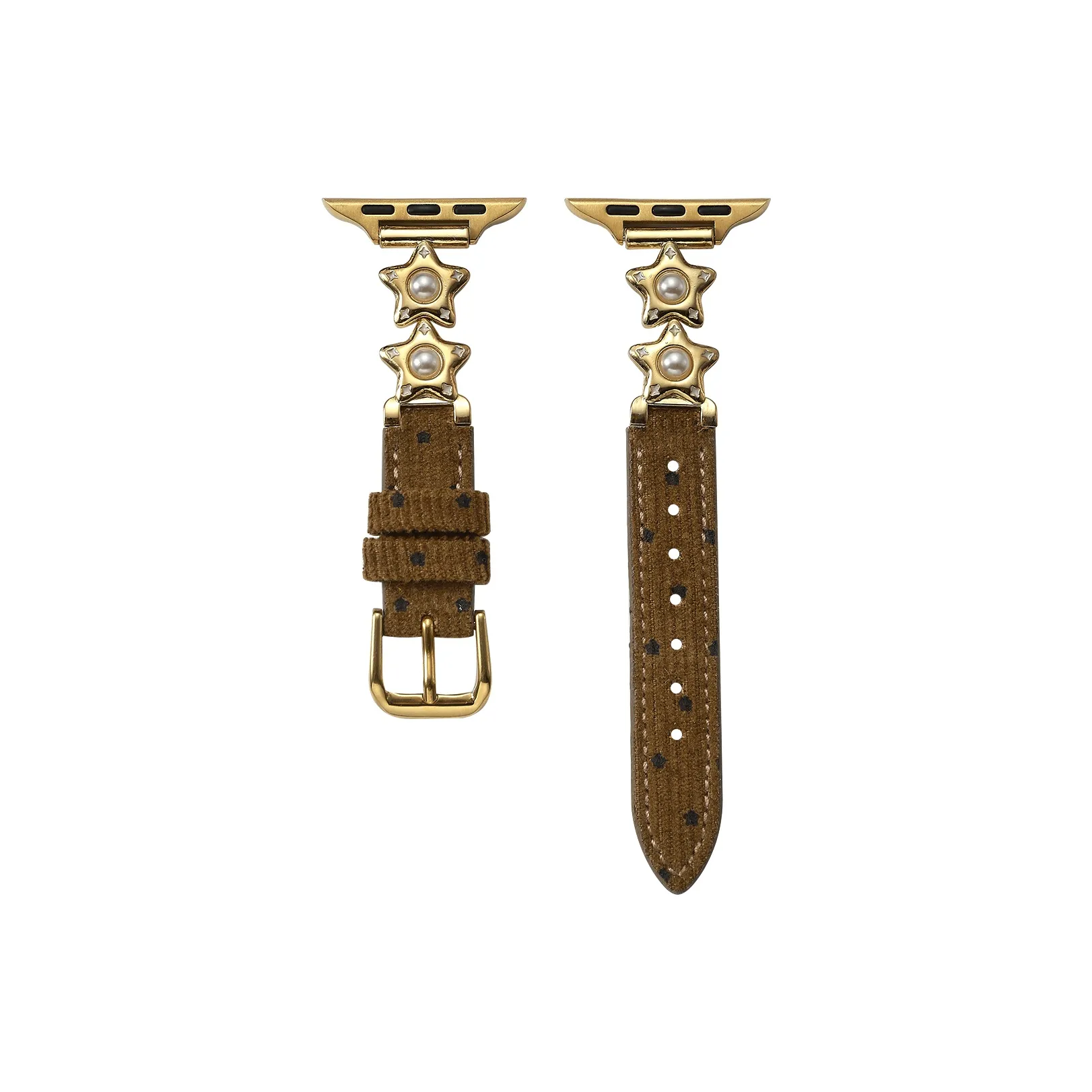 Jia Beauty Xing Ремень Apple Совместимость Металл Искусственный жемчуг Вельвет Кожа Материал 188 мм