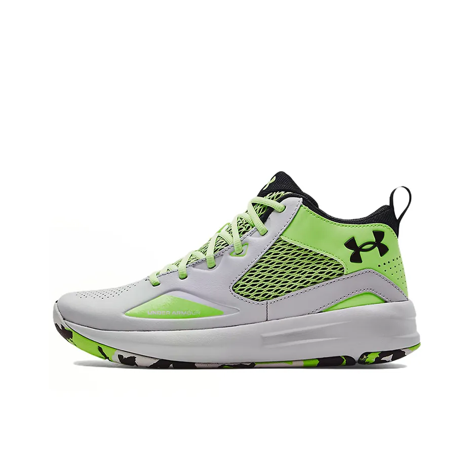 Under Armour Lockdown 5 MID Топ Винтажные Баскетбольные Кроссовки Мужские Белые Зеленые