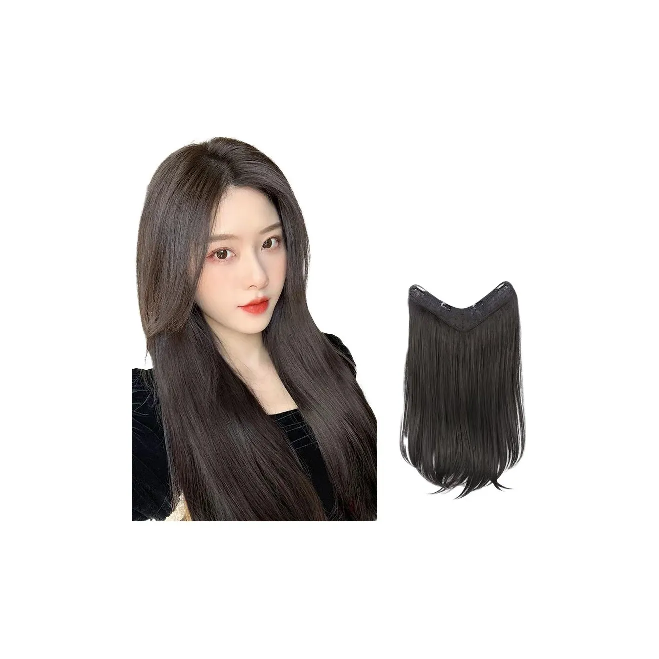 WANWANFENG Заколка для наращивания волос Парики для женских длинных прямых волос