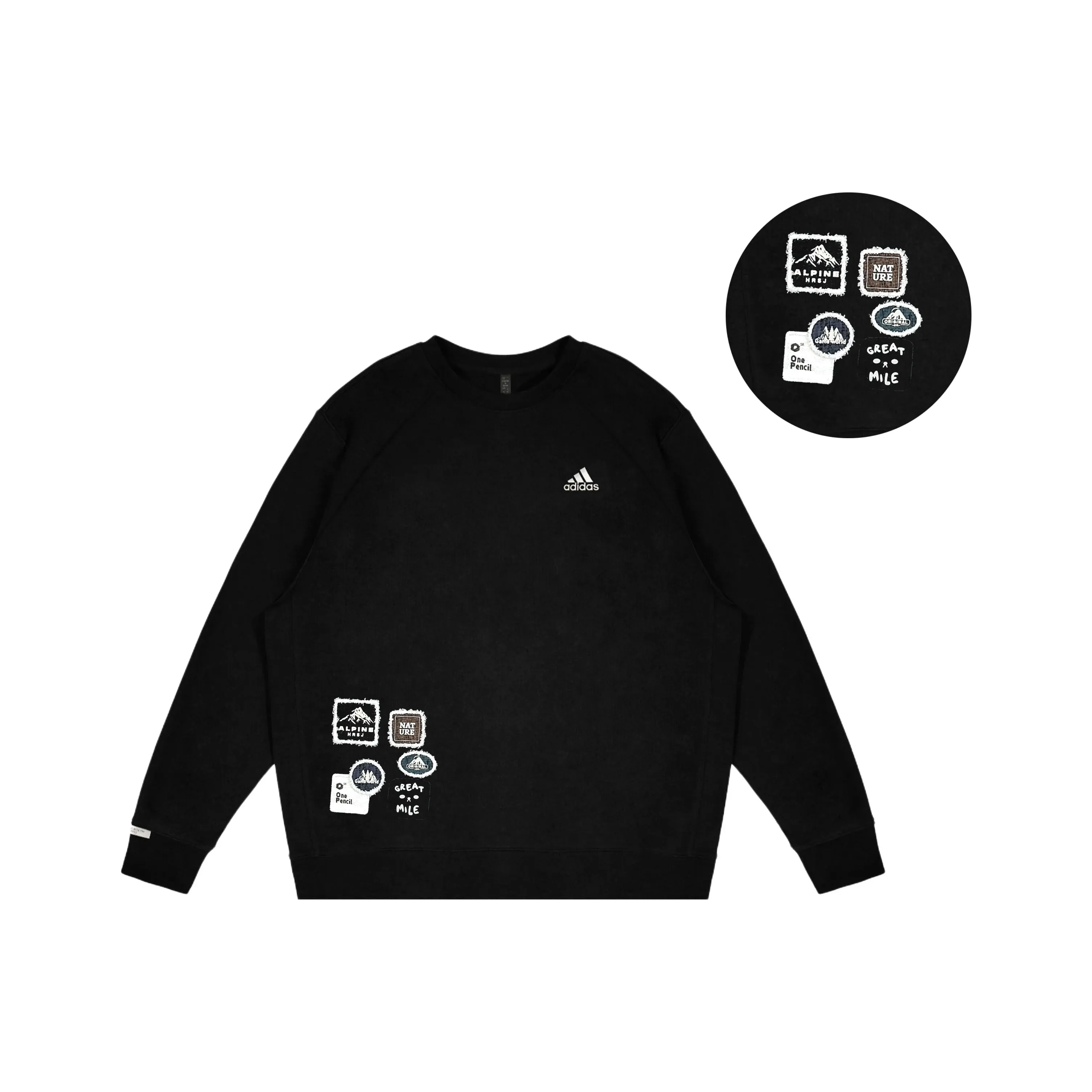 Adidas Пуловер Длинный рукав Свитшот Унисекс Черный