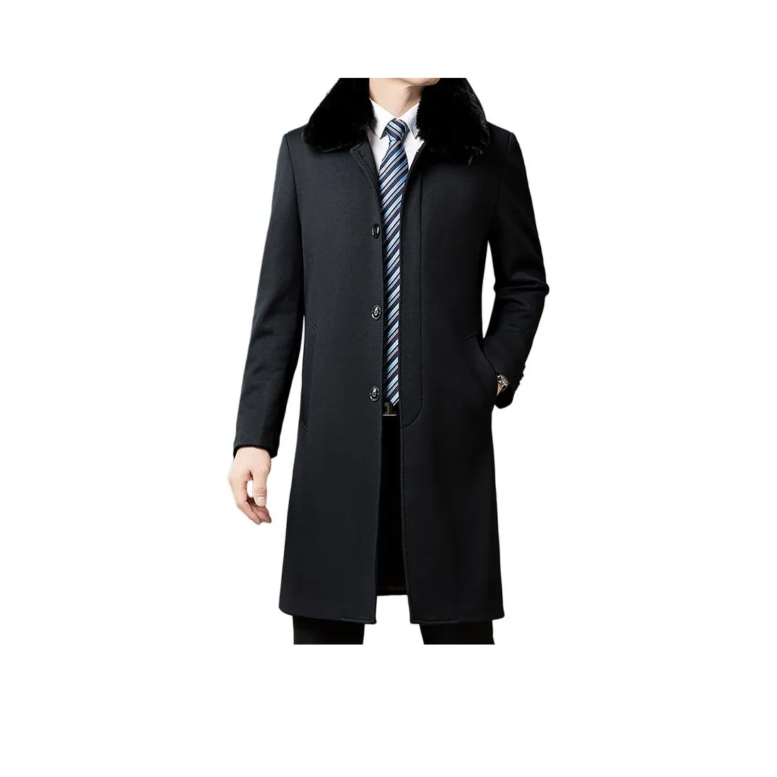 PIERRE CARDIN Темно-синий Мужской Пальто