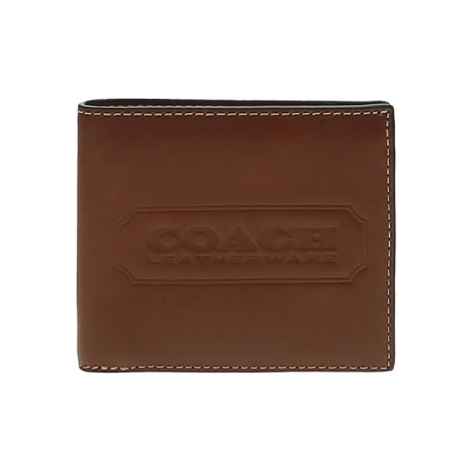 COACH Кошелек из коровьей кожи мужской темно-коричневый