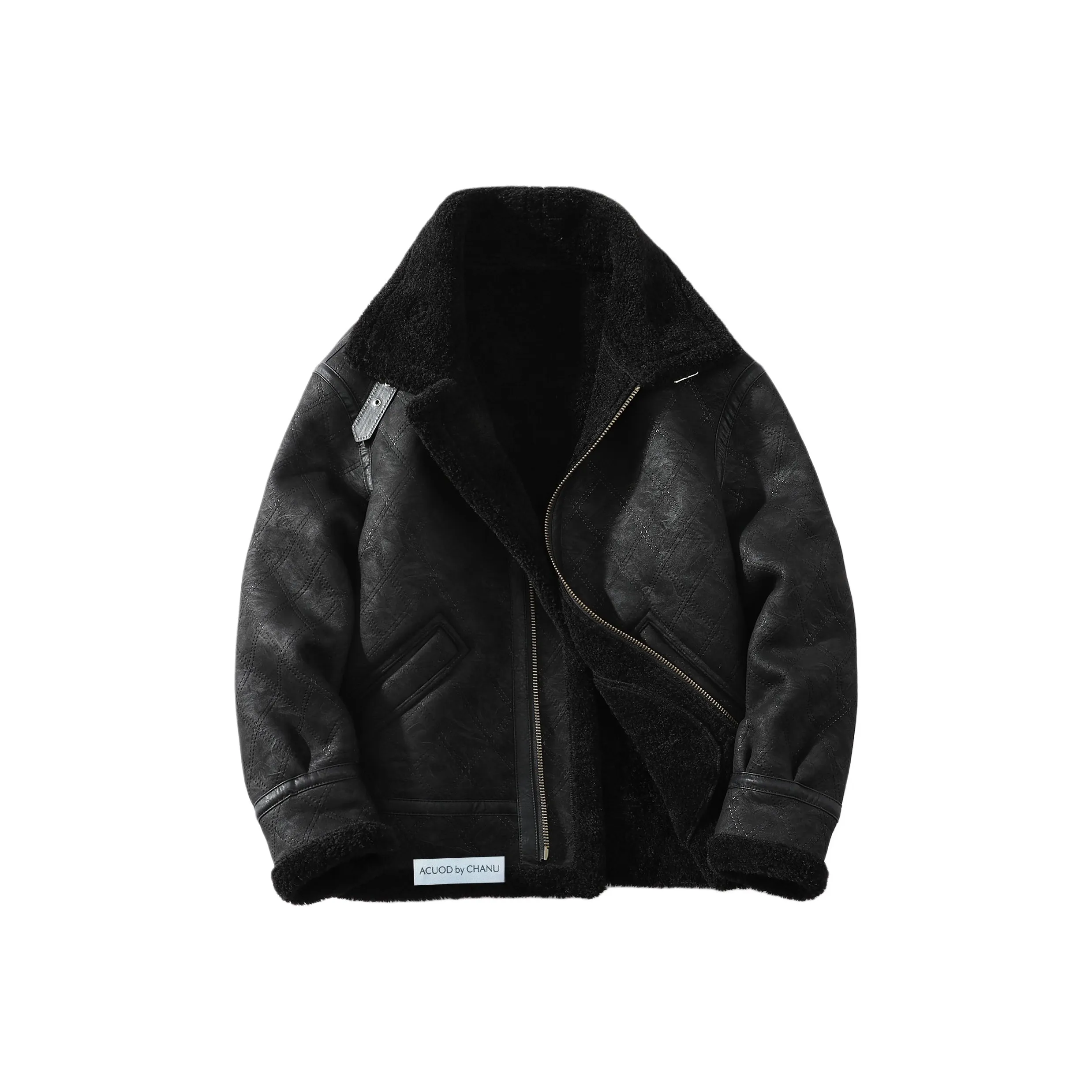 ACUOD BY CHANU Черный Однотонный Тяжелый Версия Унисекс Куртки