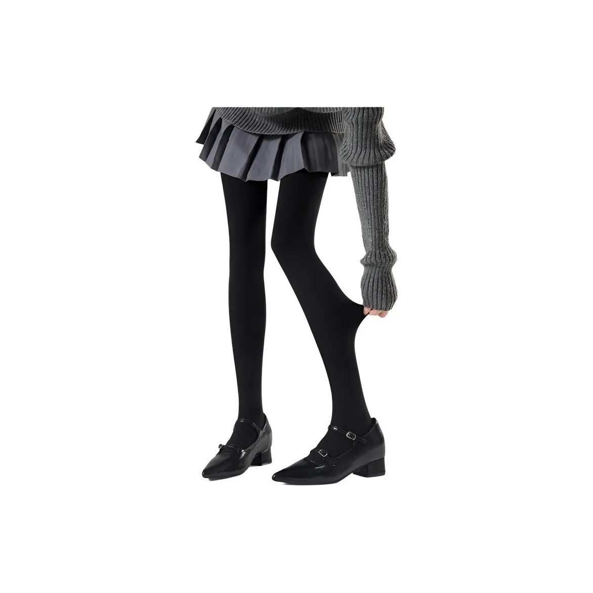 Lanza [1 упаковка] Черные носки с рисунком "стопы" термобрюки для женщин