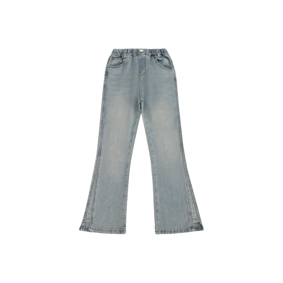 Meter Джинсы Девочки Осенние и Зимние Вышитые Широкие Брюки