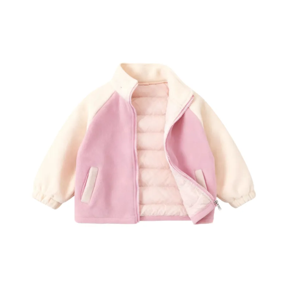 ЮЙЧЖАОЛИНЬ Вышивка Мех Кролик Пальто Розовый Школьный возраст Утеплённые куртки