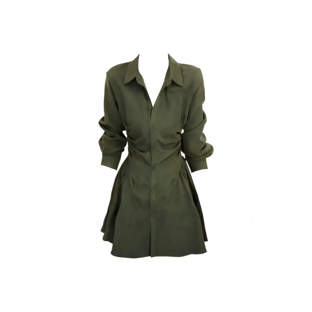 KKX Зеленый Женский Длинный С рукавами Платье